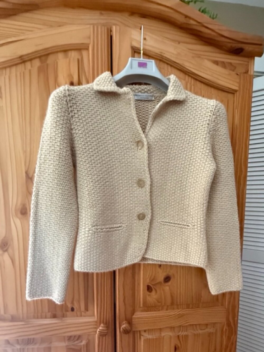 Brunello Cucinelli Creme Color Cashmere Knit Jacket/Cardigan Size Small